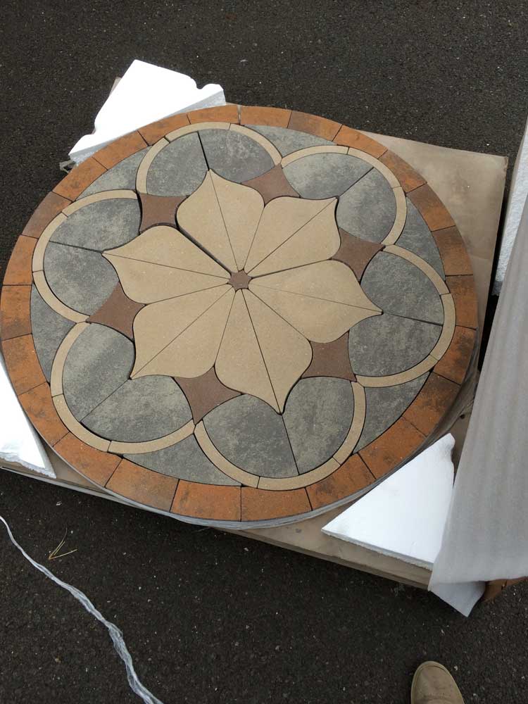 Assembled 4 feet paver medallion