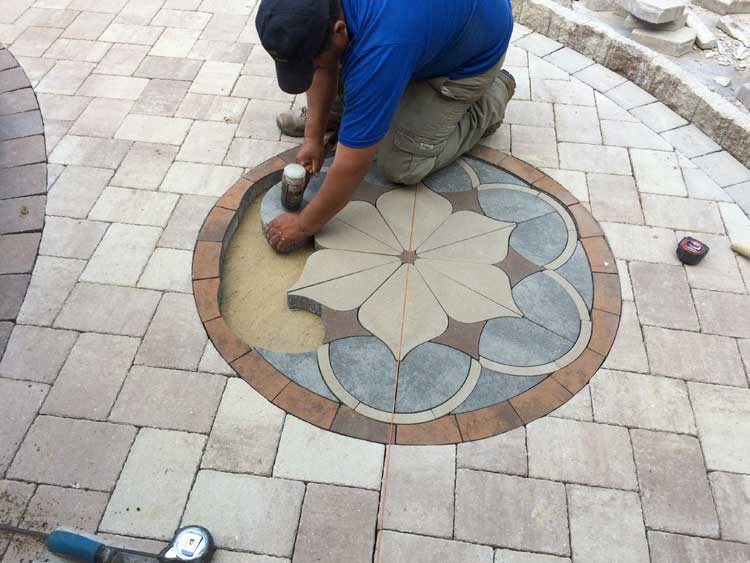 Installing paver kit pieces